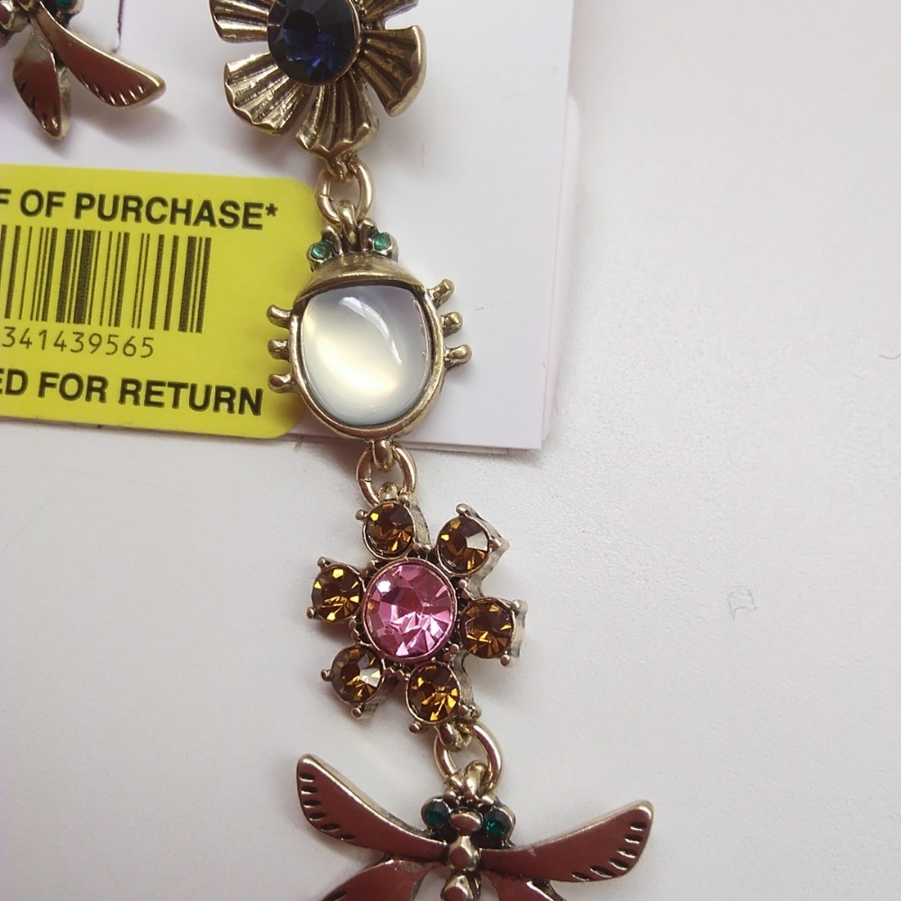 Betsey Johnson New Dragon Fly/Beetle Earrings - Picture 3 of 4